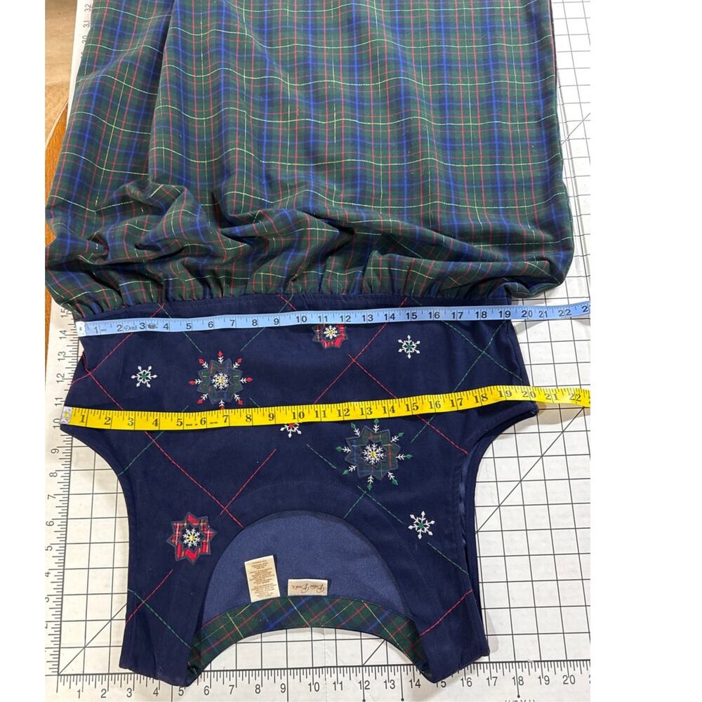 Vintage Blue Plaid Snowflake Christmas Holiday Sleeveless Maxi Dress Women Large - Picture 8 of 8